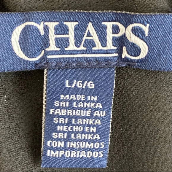 Chaps Black Elastic Waist Front Slit Pleated Pull On Lined Maxi Skirt Size L - Picture 6 of 8